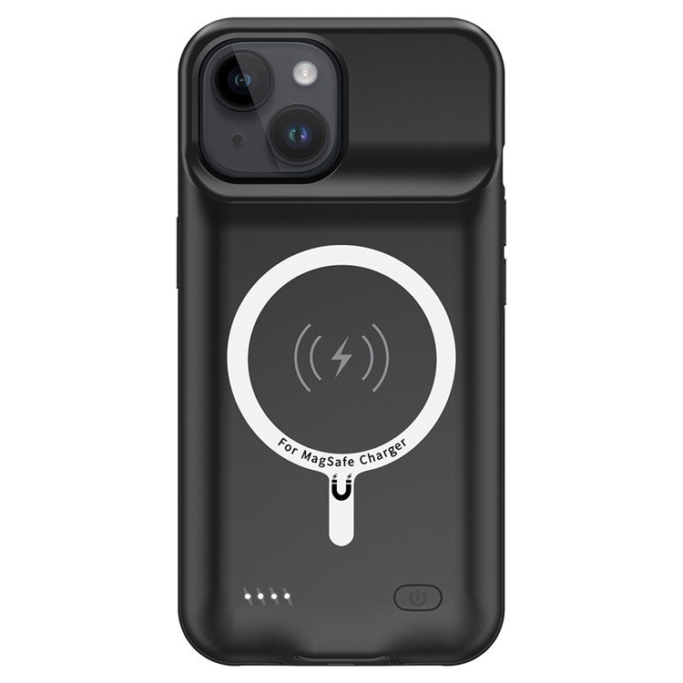 iPhone 15 Plus MagSafe Backpack Akku Case Schutzhülle (8500mAh) - Schwarz