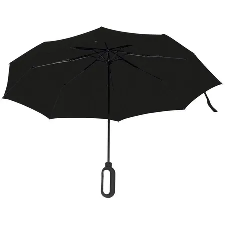 Macma Taschenschirm aus Pongee mit Karabinergriff, schwarz