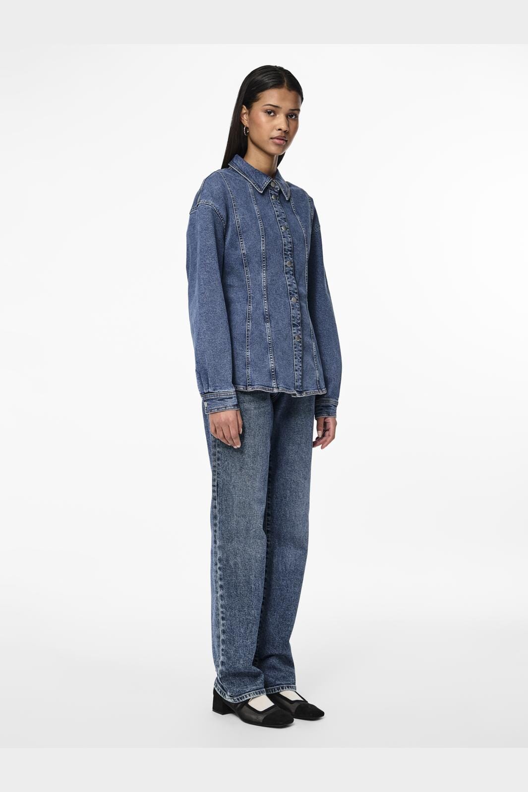 Pieces Pcginny Ls Denim Shirt Jit