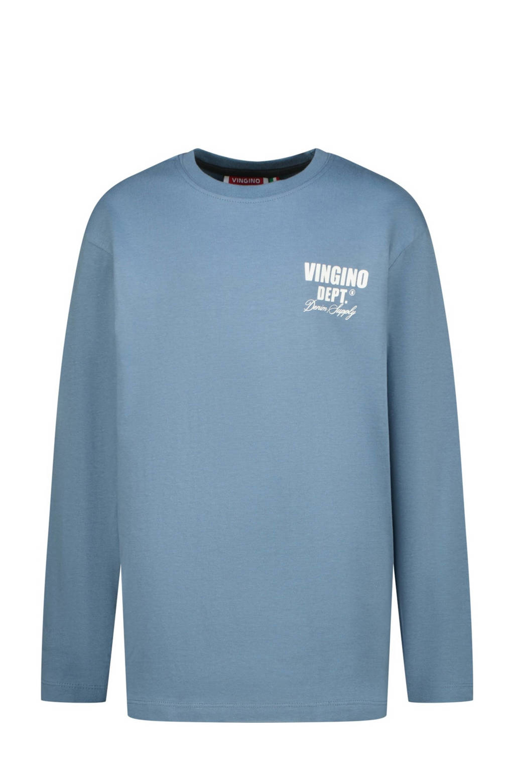 Vingino longsleeve Basic met printopdruk blauw