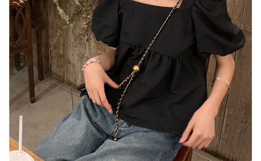 Monroll - Blouse met pofmouwen en vierkante hals