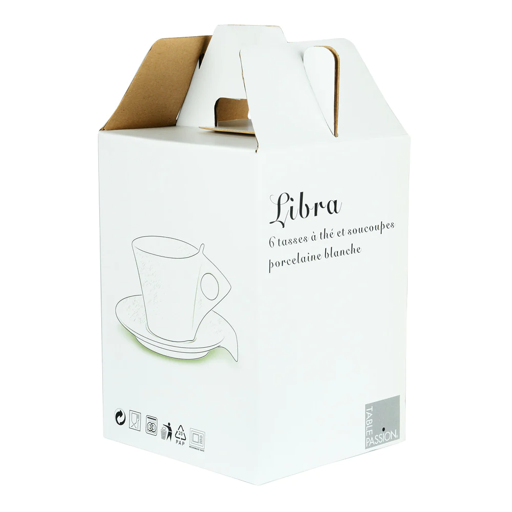 Coffret de 6 tasses et sous tasses Libra 18 cl Table passion