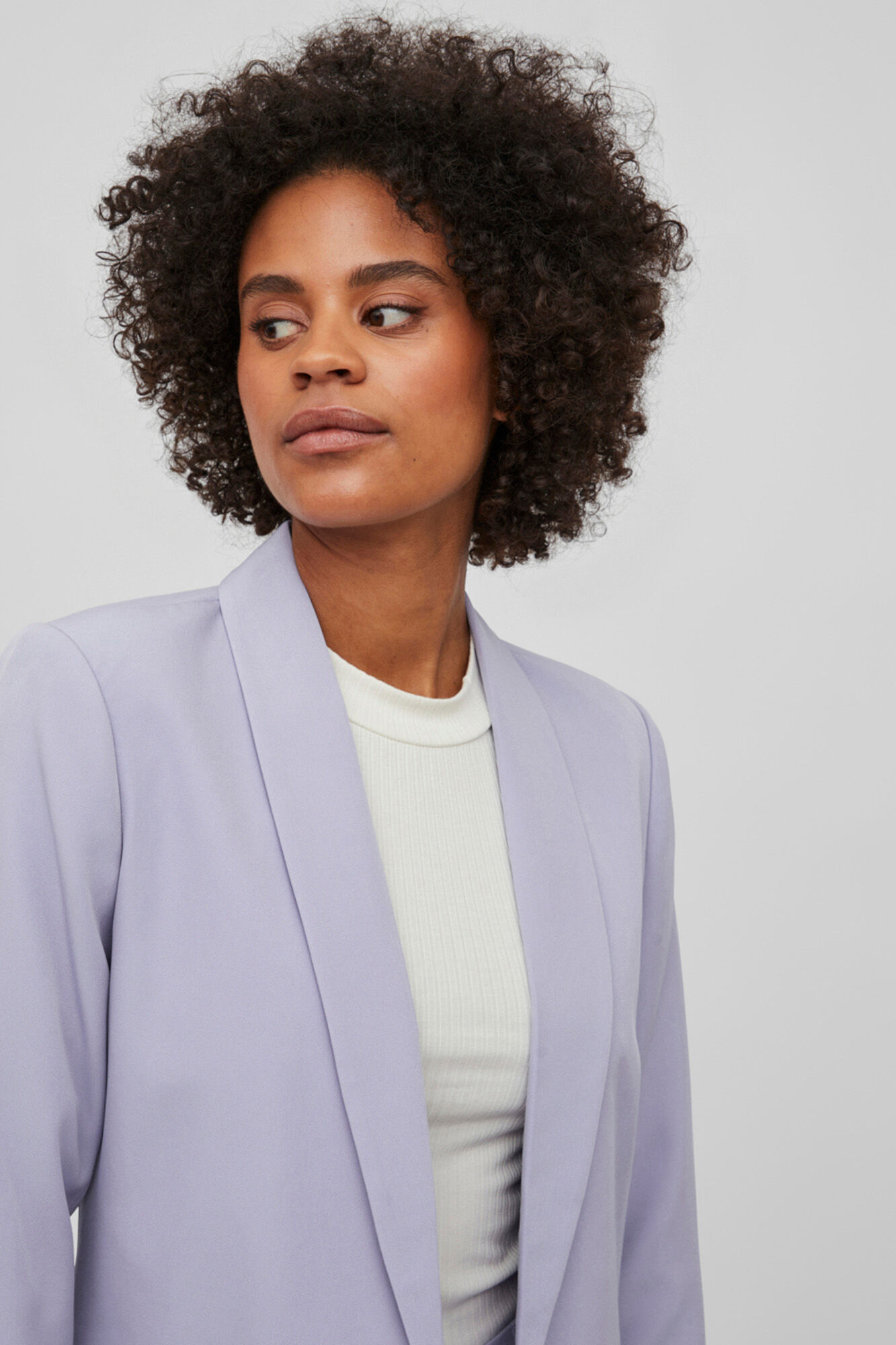 Blazer clássico de manga comprida - Roxo