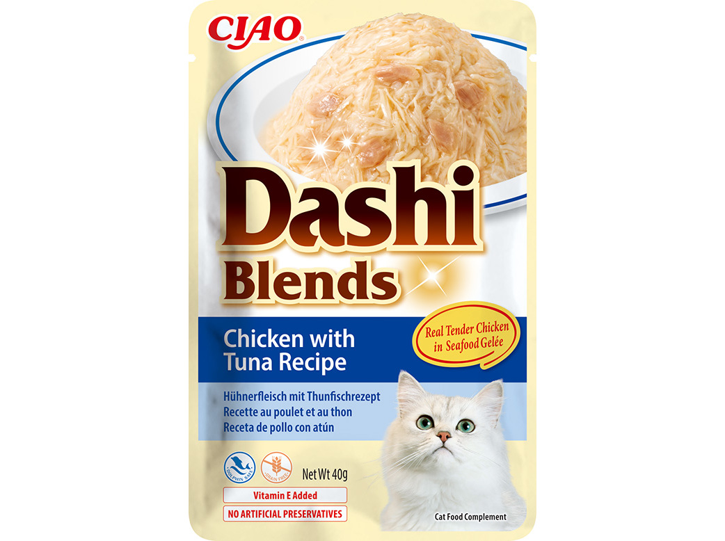COMIDA HÚMIDA GATO CIAO BLENDS FRANGO E ATUM 40G