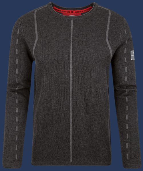 Herren Pullover 007 KoNitC, Anthracite/Ashgrey