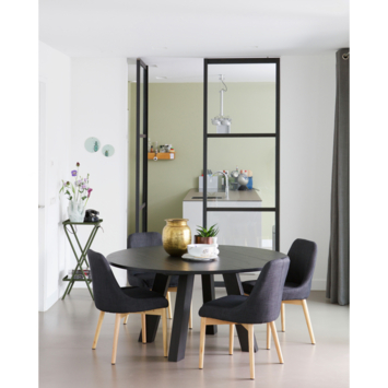 WOOOD tafel Rhonda XL blacknight Ø150x75 cm