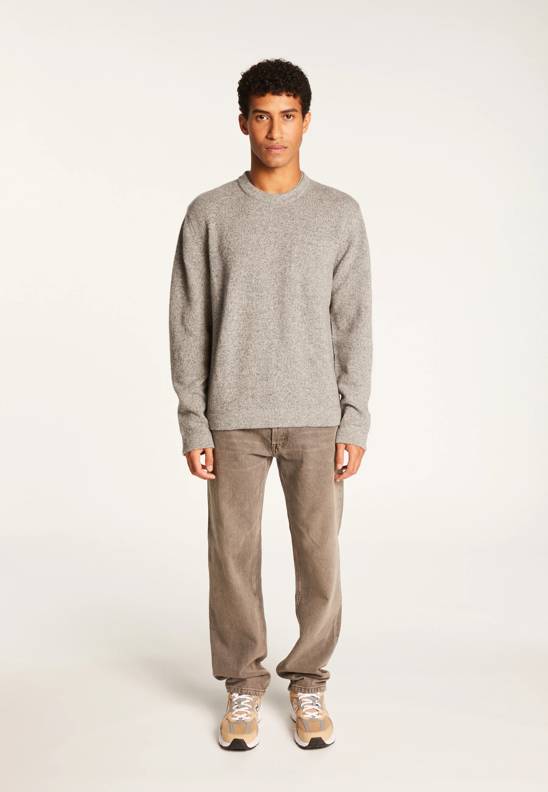 TYLANAH24 - Pull col rond en laine et cachemire | Gris