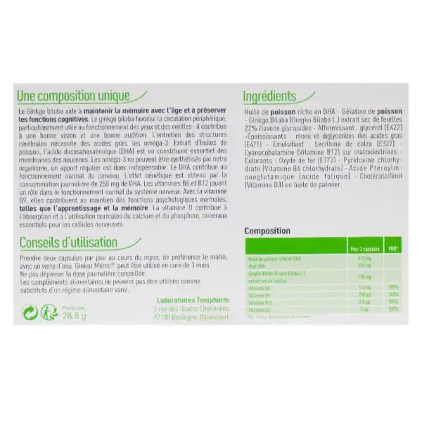 Ginkor Mémo 60 capsules
