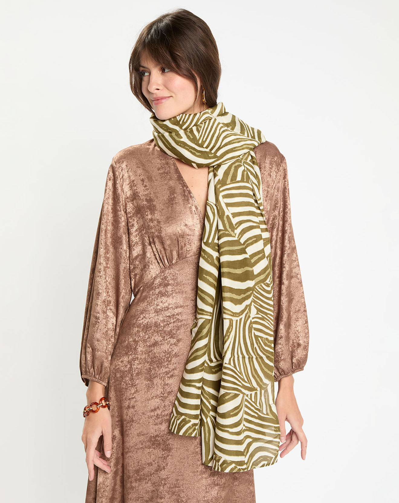 Lauren Vidal Foulard Jane vert - 200x100 cm
