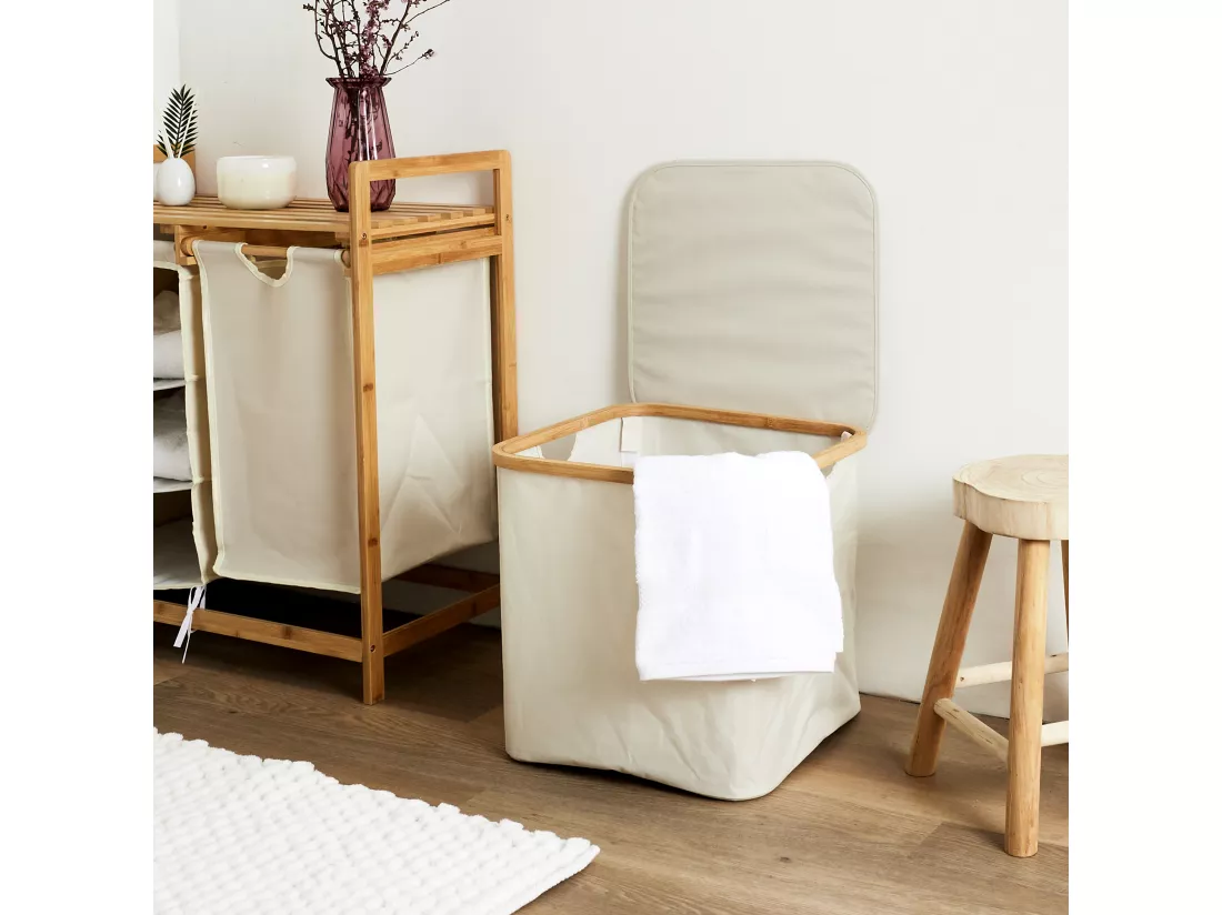 Panier De Rangement Carre Cerclage Bambou