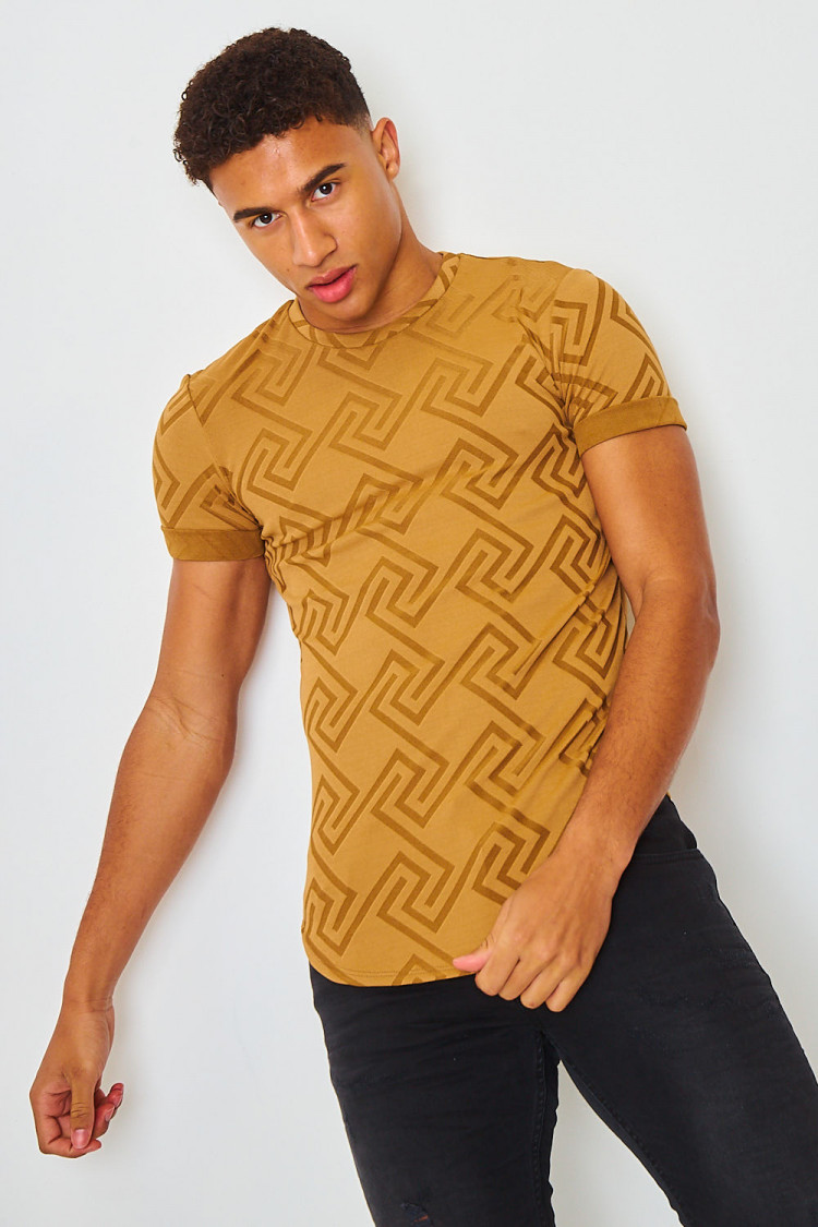 T-shirt camel motif grec