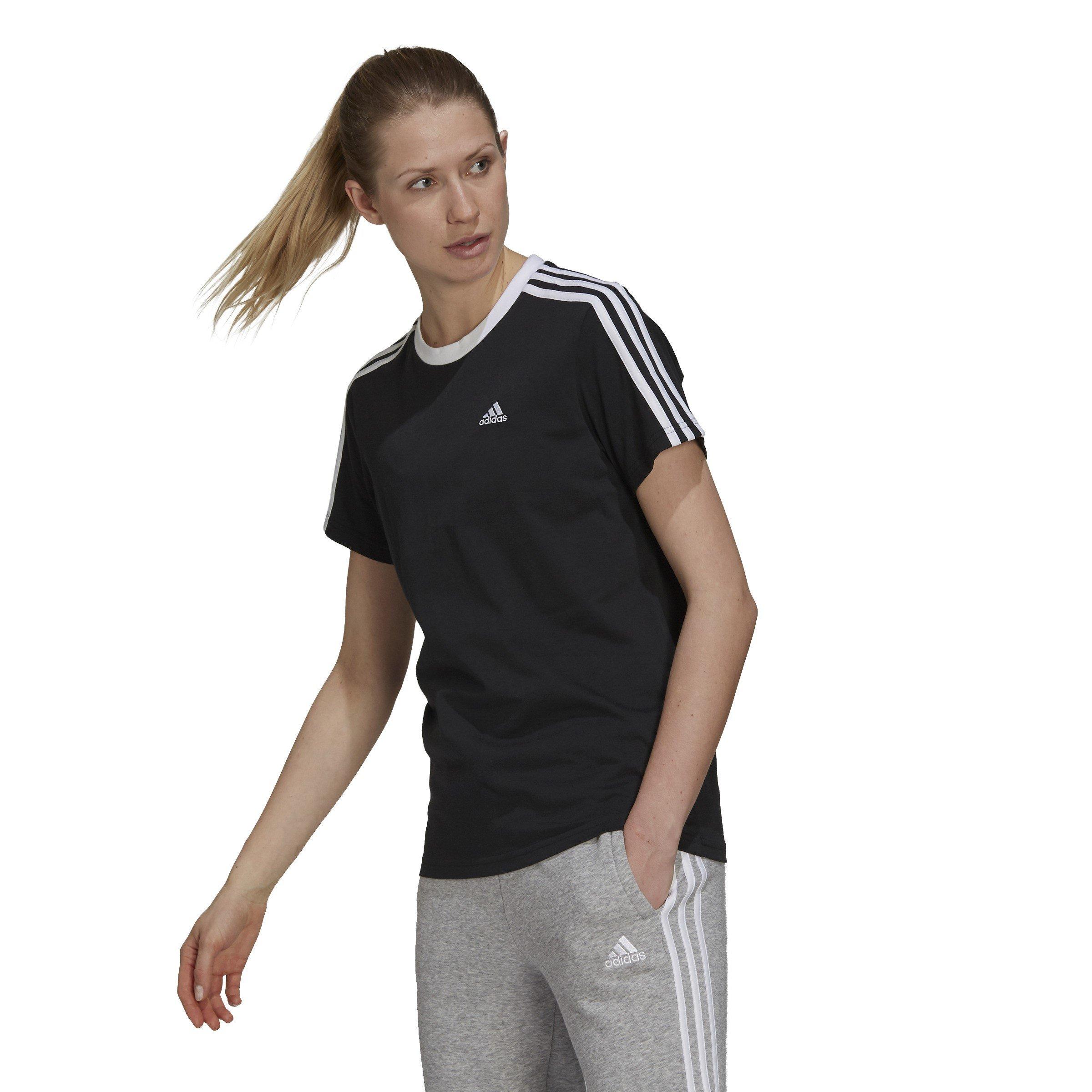 adidas Essentials 3 Stripe T-Shirt Womens