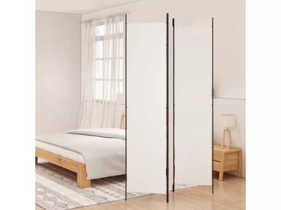 Cloison de séparation 3 panneaux Blanc 150x220 cm Tissu
