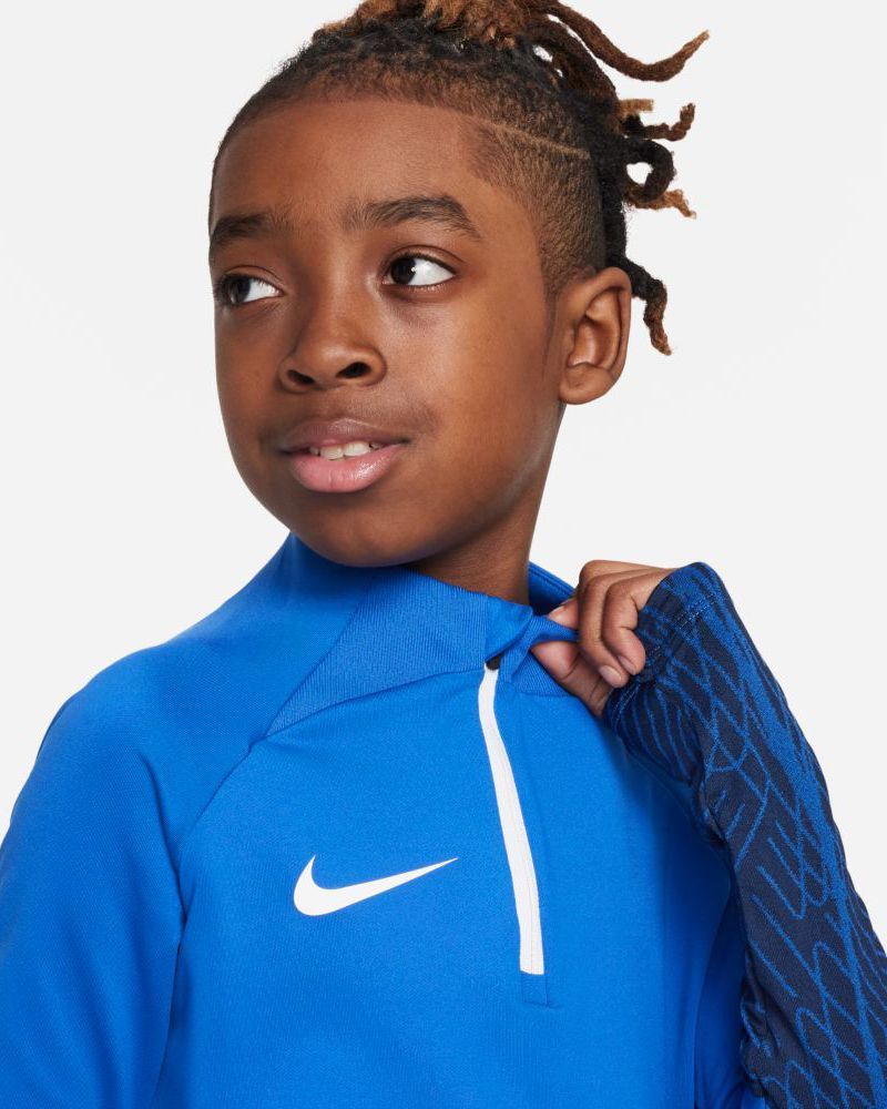 Haut d'entrainement 1/4 Zip Nike Strike 23 Bleu Royal & Bleu Marine pour enfant