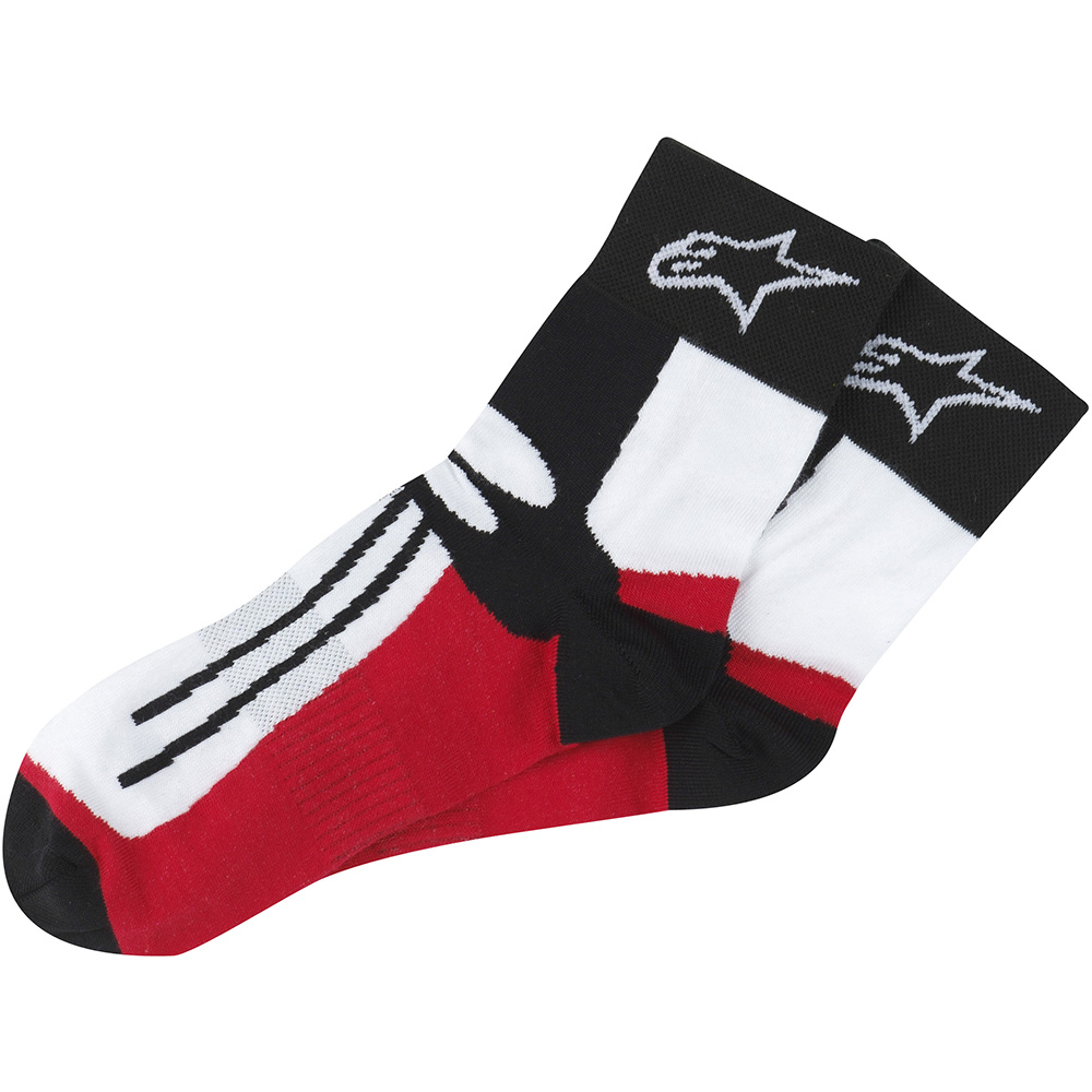 Alpinestars - Chaussettes Racing Road Short Noir / Rouge / Blanc