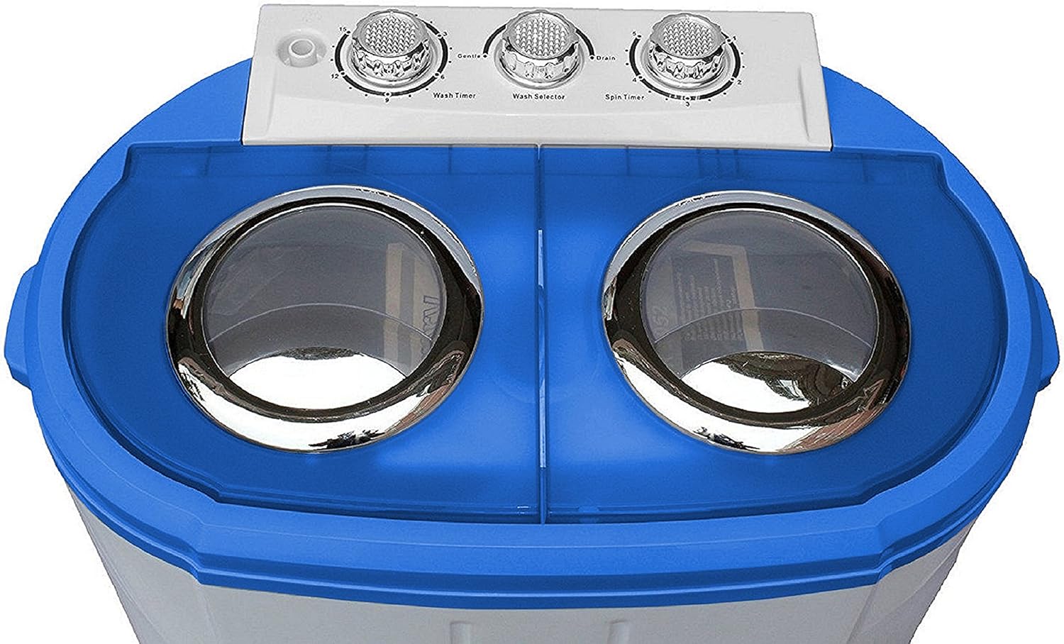 Steinborg Mini Waschmaschine mit Schleuder | 2 Kammern | Waschautomat bis 3 KG | Schleuderkammer bis 1 Kg | Reisewaschmaschine | Miniwaschmaschine | Camping Mobile Toploader, Grau/ Weiß