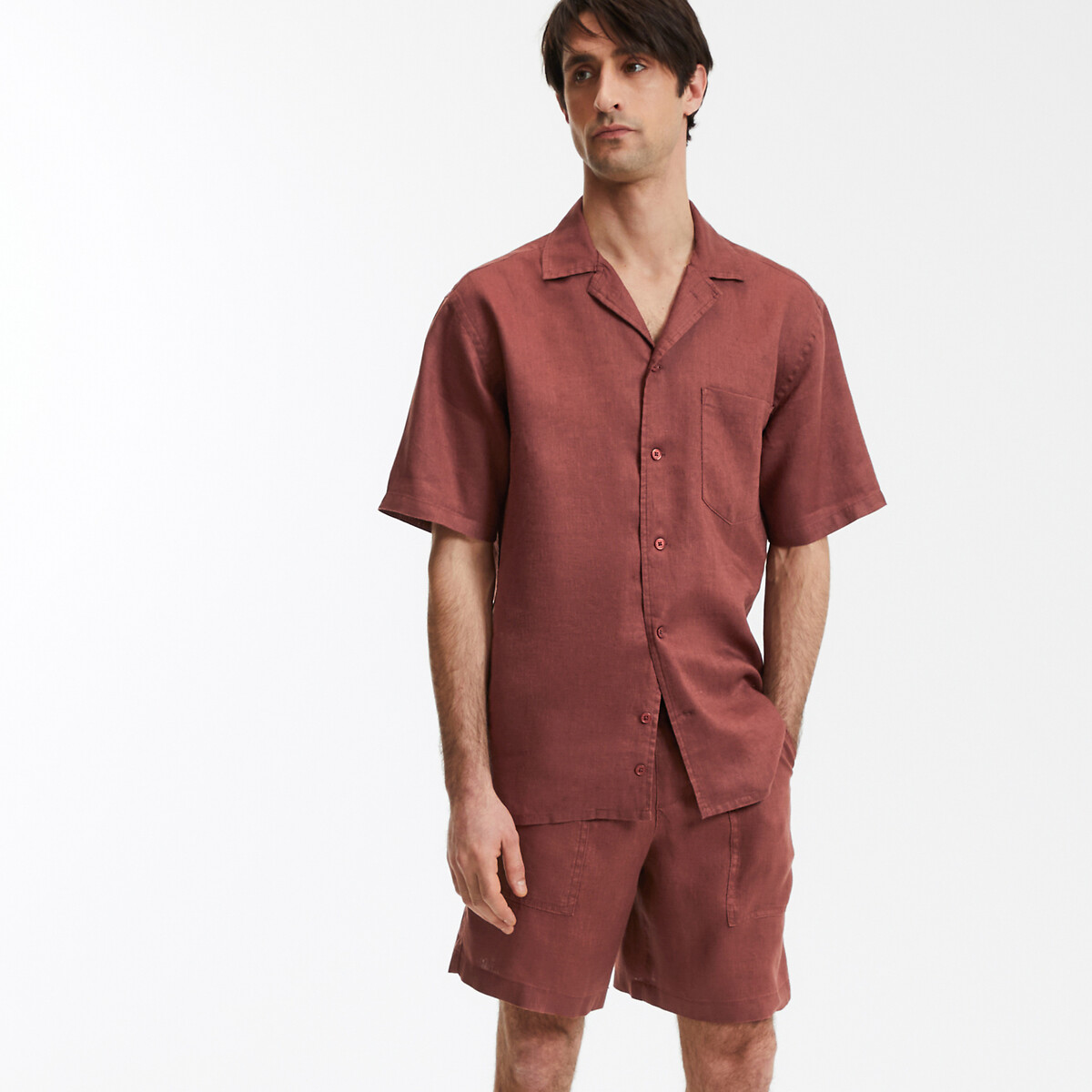 COLEÇÕES LA REDOUTE<br>Camisa reta de linho
