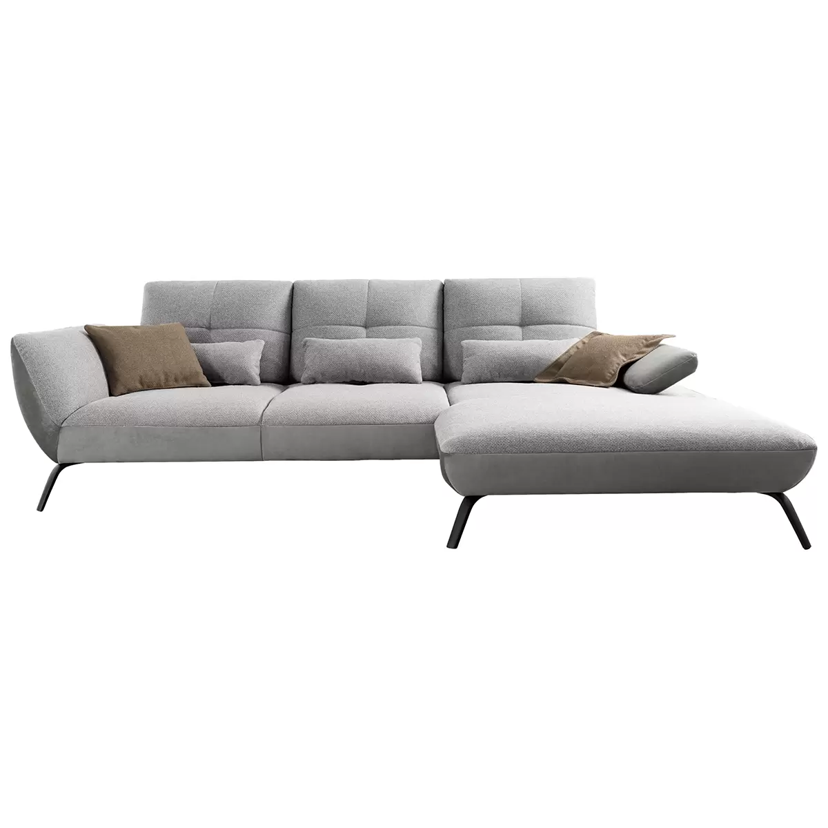 Ecksofa Dover XC hellgrau,silber