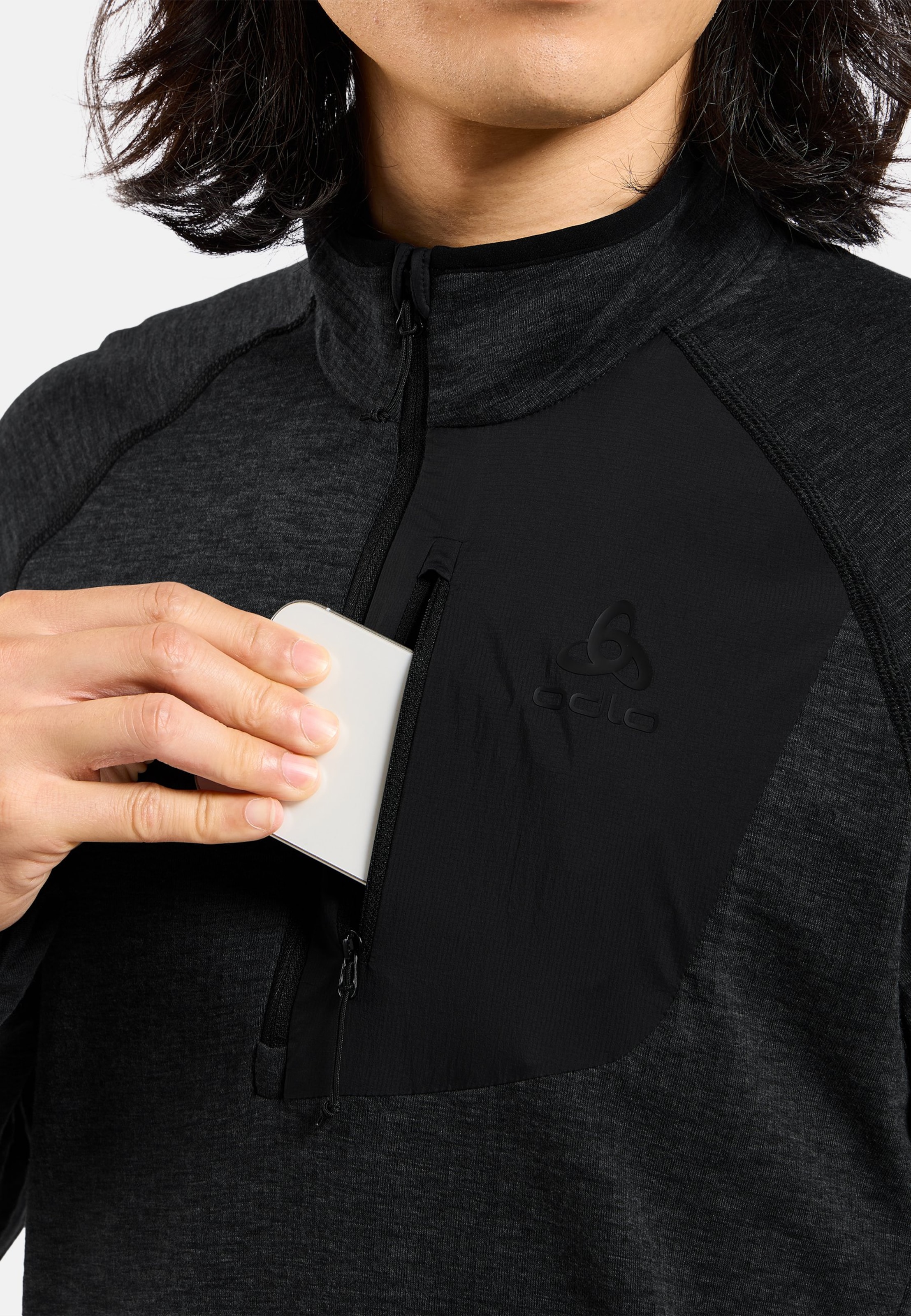 Ascent Mid Layer mit Halbreissverschluss in black