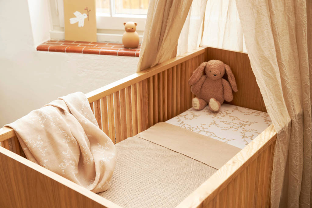 baby ledikantlaken - set van 2 100x150 cm Branches sand / Uni sand
