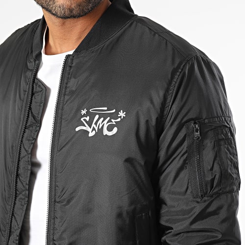 Veste Bomber Gorille Graffiti Head Noir Reflex Rouge