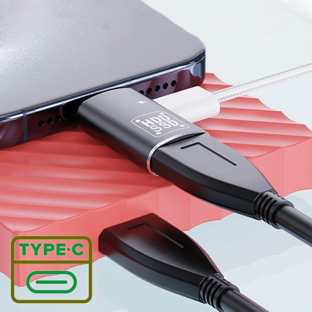 USB C auf USB A Adapter Konverter mit USB C Ladeanschluss (10Gbit/s) - Schwarz
