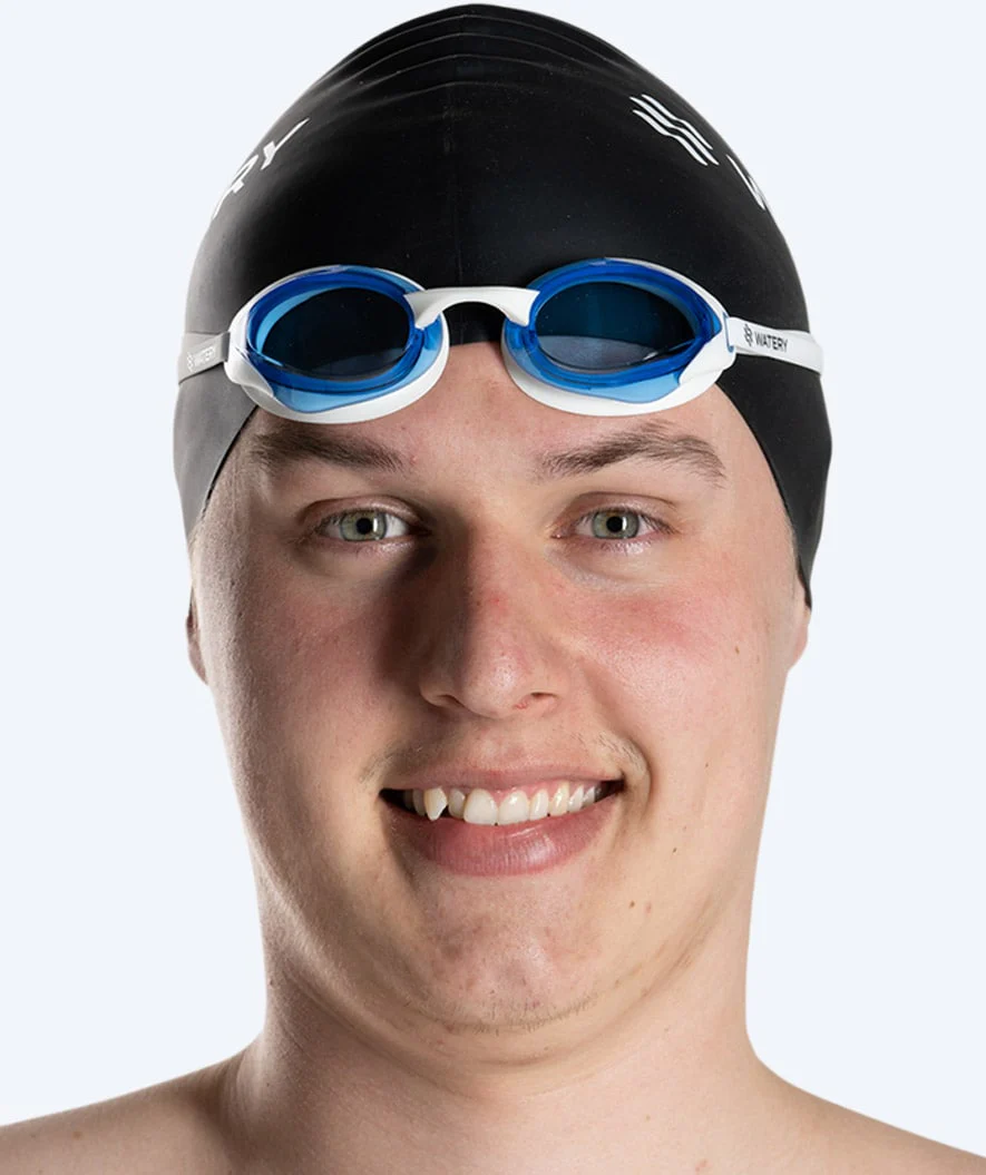 Watery Elite svømmebriller - Poseidon Ultra - Hvid/blå
