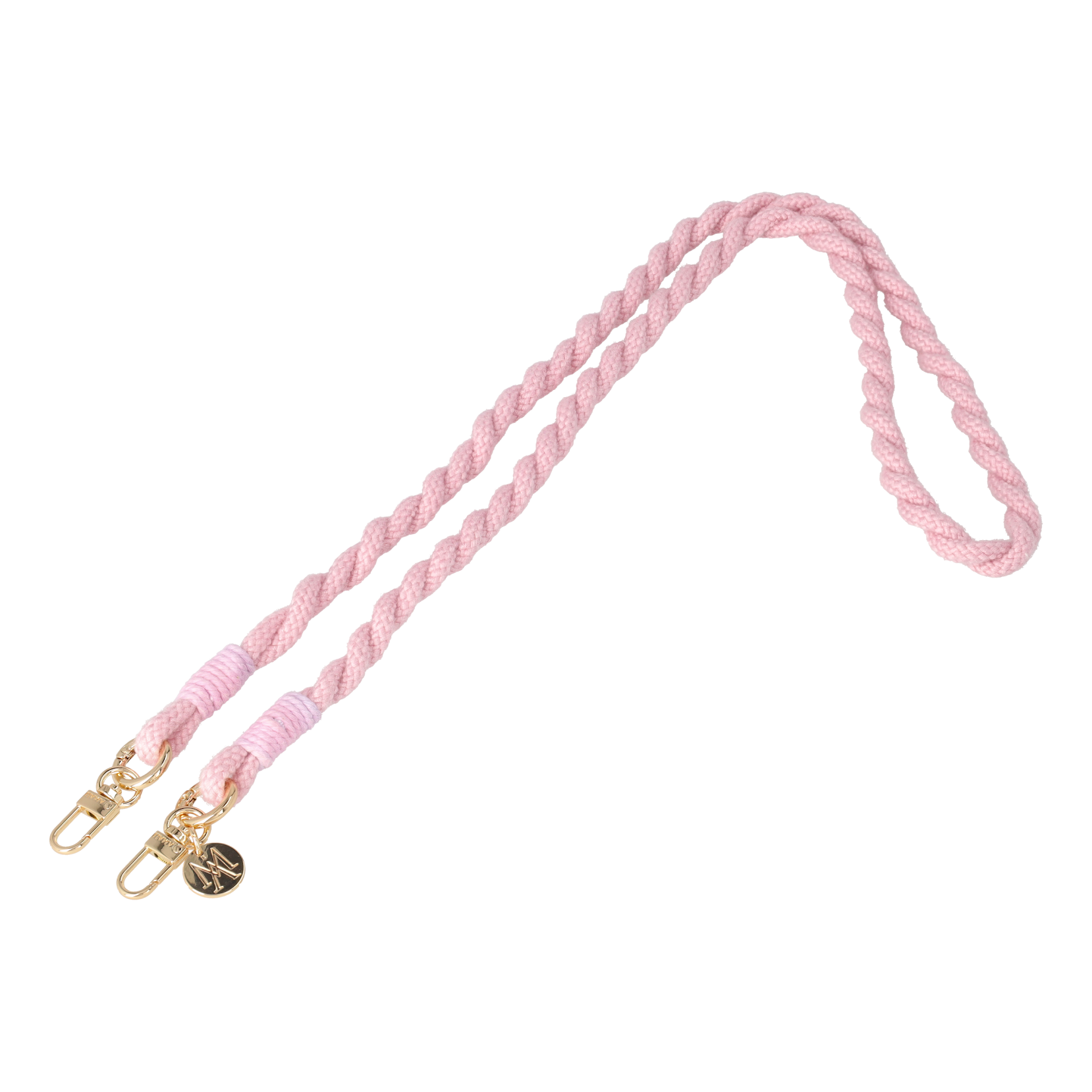 Handgemachte Handykordel Gedrehtes Umhängeband für Handyhüllen Gold - Rosa (Rainbow)