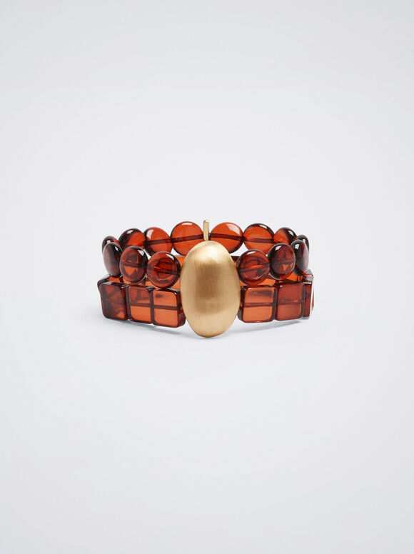 Pulseira de resina elástica - Camelo