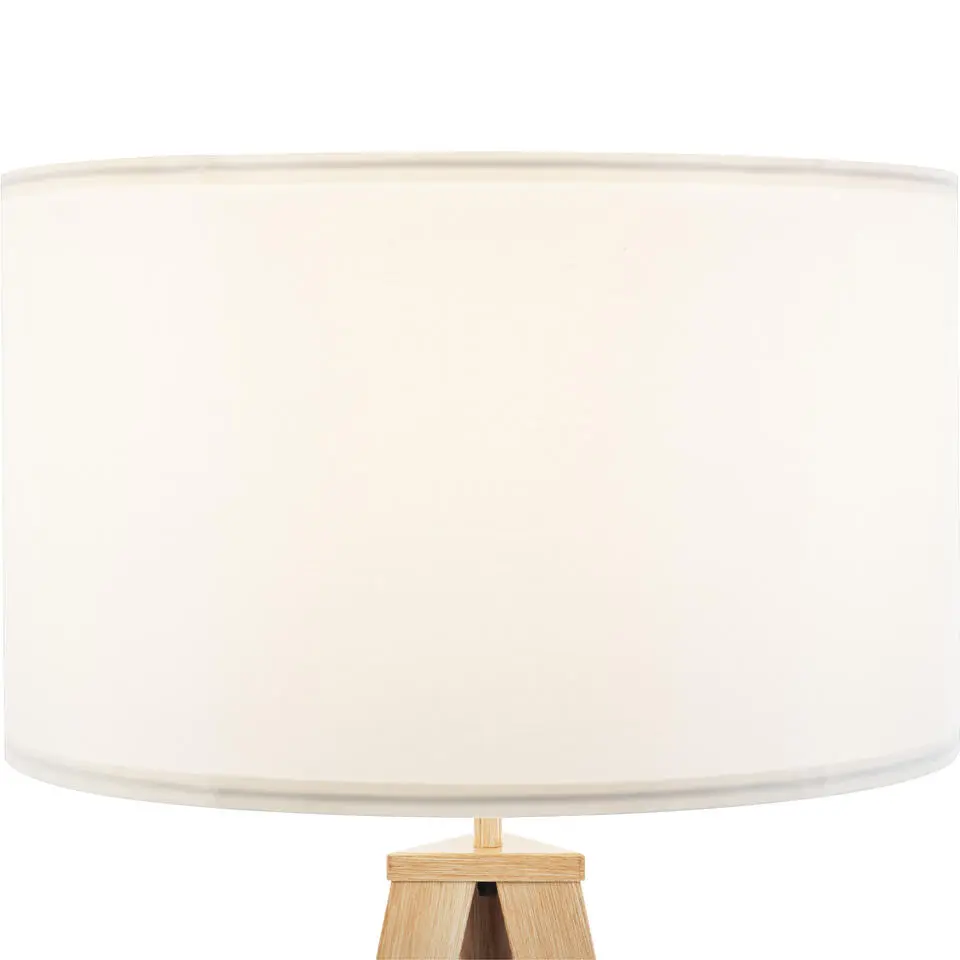 tectake Staande lamp Lunaris, textielkap, driepootsframe, Eiken