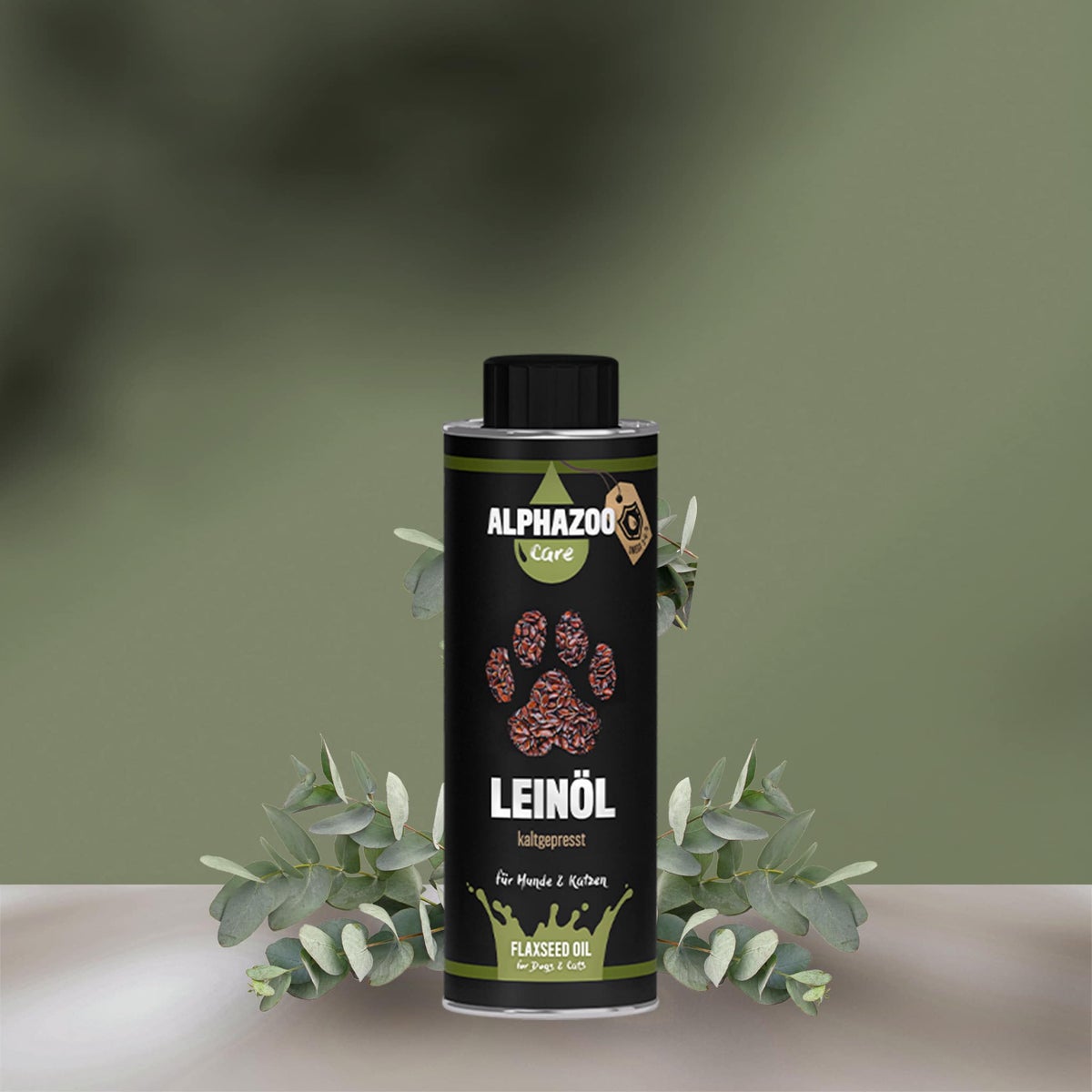 ALPHAZOO Premium Lijnzaadolie 250ml voor Honden en Katten | Omega 3 Lijnzaadolie
