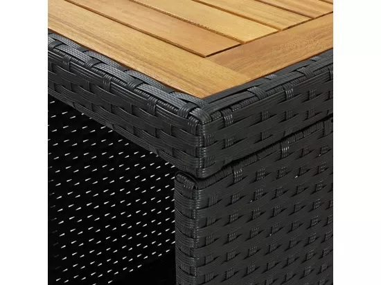 Table de bar avec rangement Noir 120x60x110 cm Résine tressée