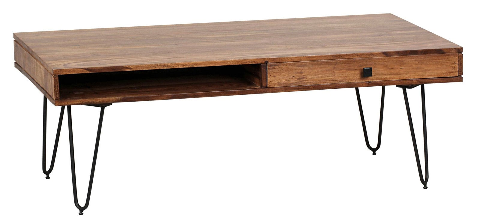 Couchtisch Tolna Massivholz Sheescham braun/schwarz 120 x 60 cm