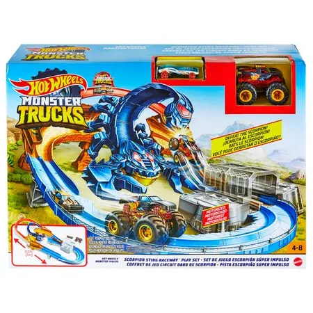 Hot Wheels Monster Trucks Skorpion Beschleuniger Rennbahnset (SIOC)
