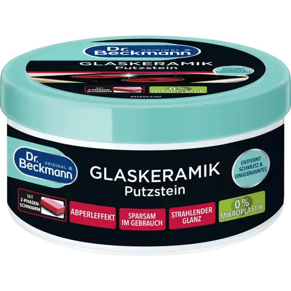 Glaskeramik Putzstein mit Reinigungs-Schwamm