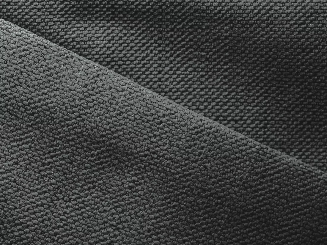 Canapé d'angle panoramique convertible en tissu texturé - gris - KIMO