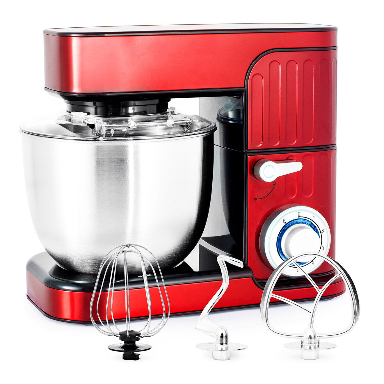 Kitchencook Robot pétrin avec bras inclinable à 30° rouge - 5.5 L