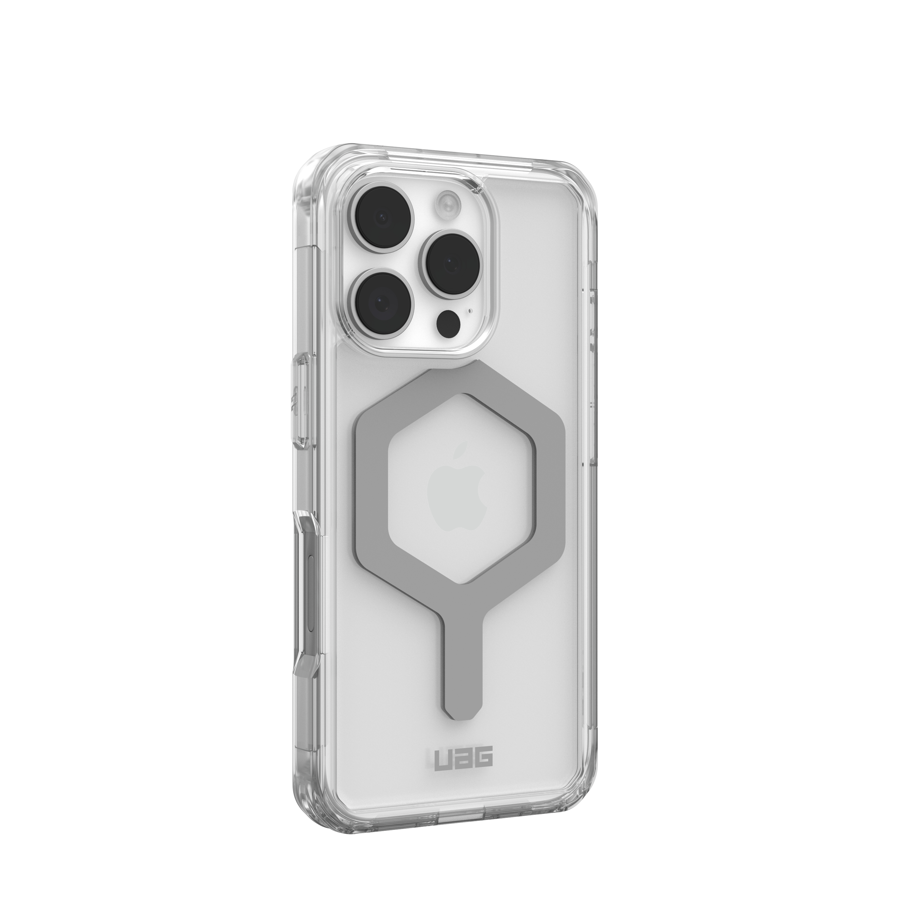 iPhone 16 Pro MagSafe Hybrid Schutzhülle Plyo (114480114333) - Transparent (Silber)