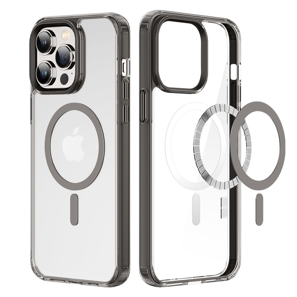 iPhone 14 Pro MagSafe Hybrid Hardcase Hülle TPU Bumper   Kunststoff Rückseite - Grau / Transparent
