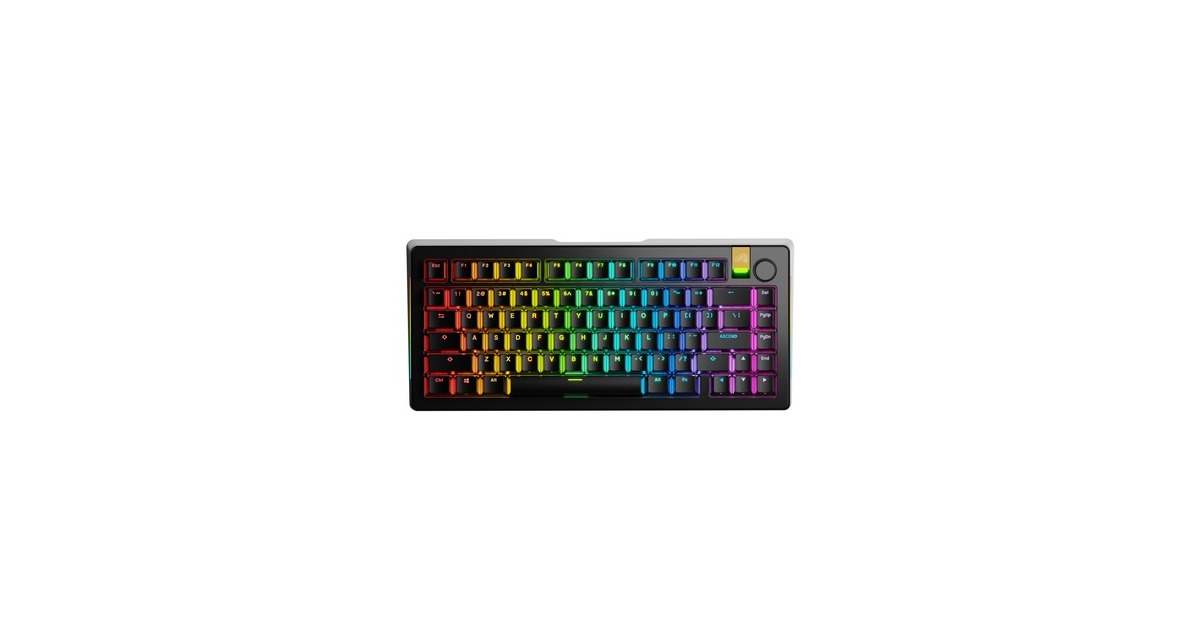 GloriousGMMK 3 PRO HE 75% Prebuilt Wireless Black, gaming toetsenbord  (Zwart, US lay-out, Glorious Fox, 75%, RGB, GPBT-doubleshot keycaps, Knob, 2.4 GHz / Bluetooth / USB-C)