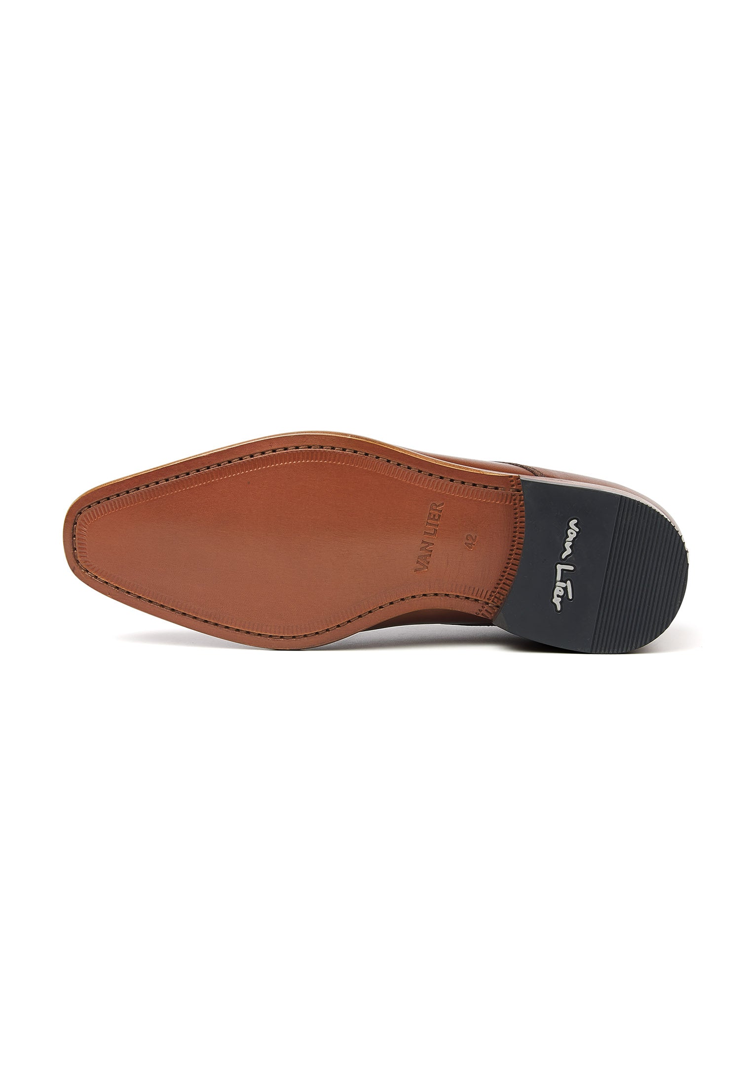 Cognac gladleren Santorini veterschoen