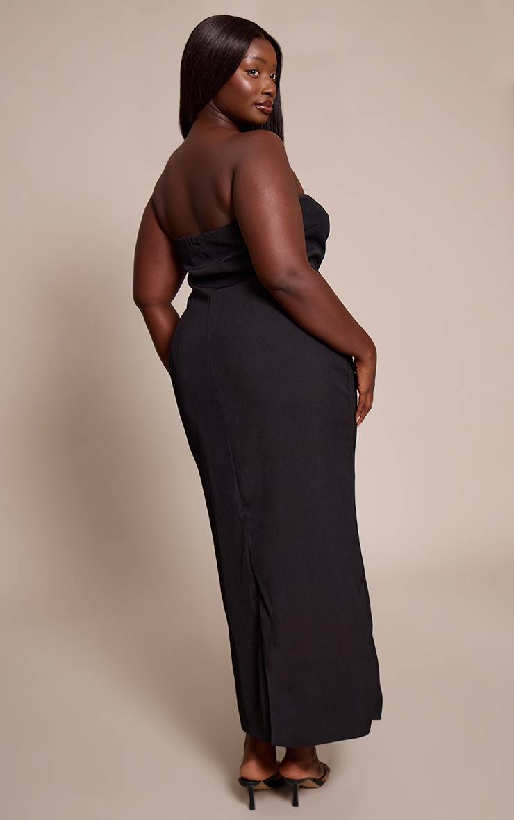 Noir Robe Maxi Moulante Bandeau Grande Taille Avec Détail De Passepoil