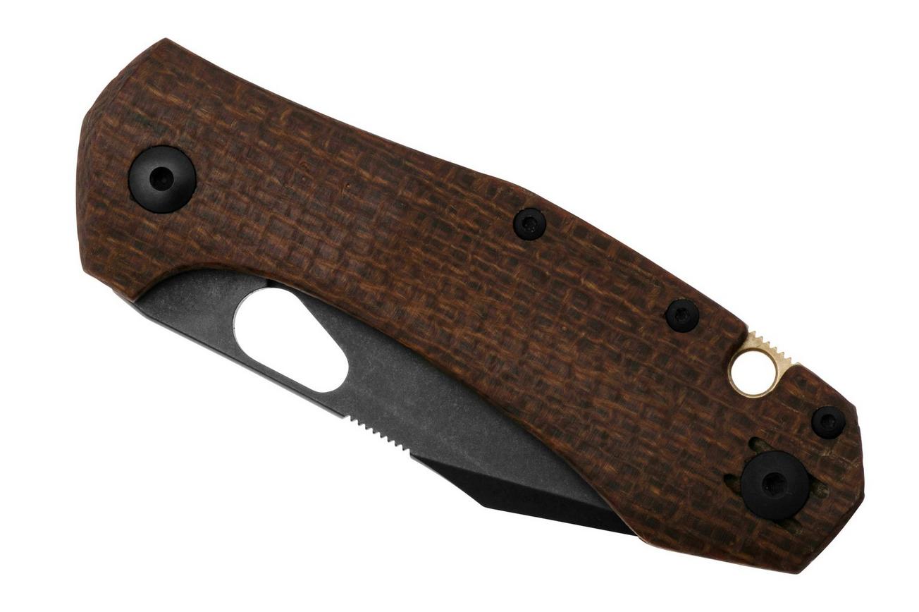 GiantMouse ACE Atelier, Elmax Stonewashed, Burlap Micarta, Limited Edition zakmes