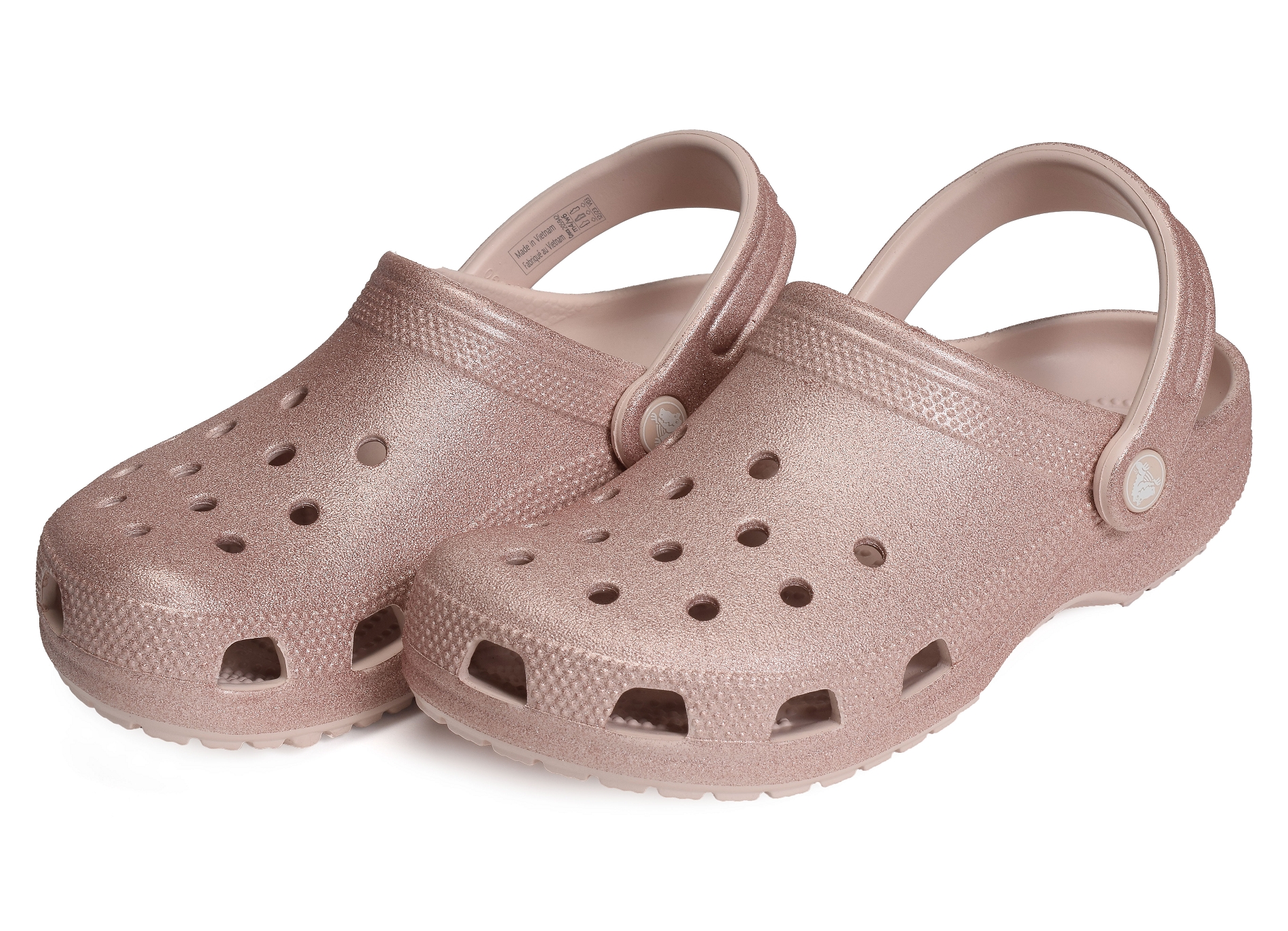 Classic glitter clog nude
