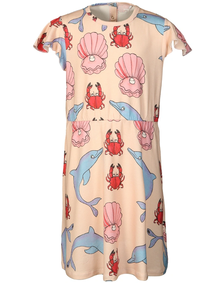 Kleid DOLPHIN mit Flügelärmeln in apricot