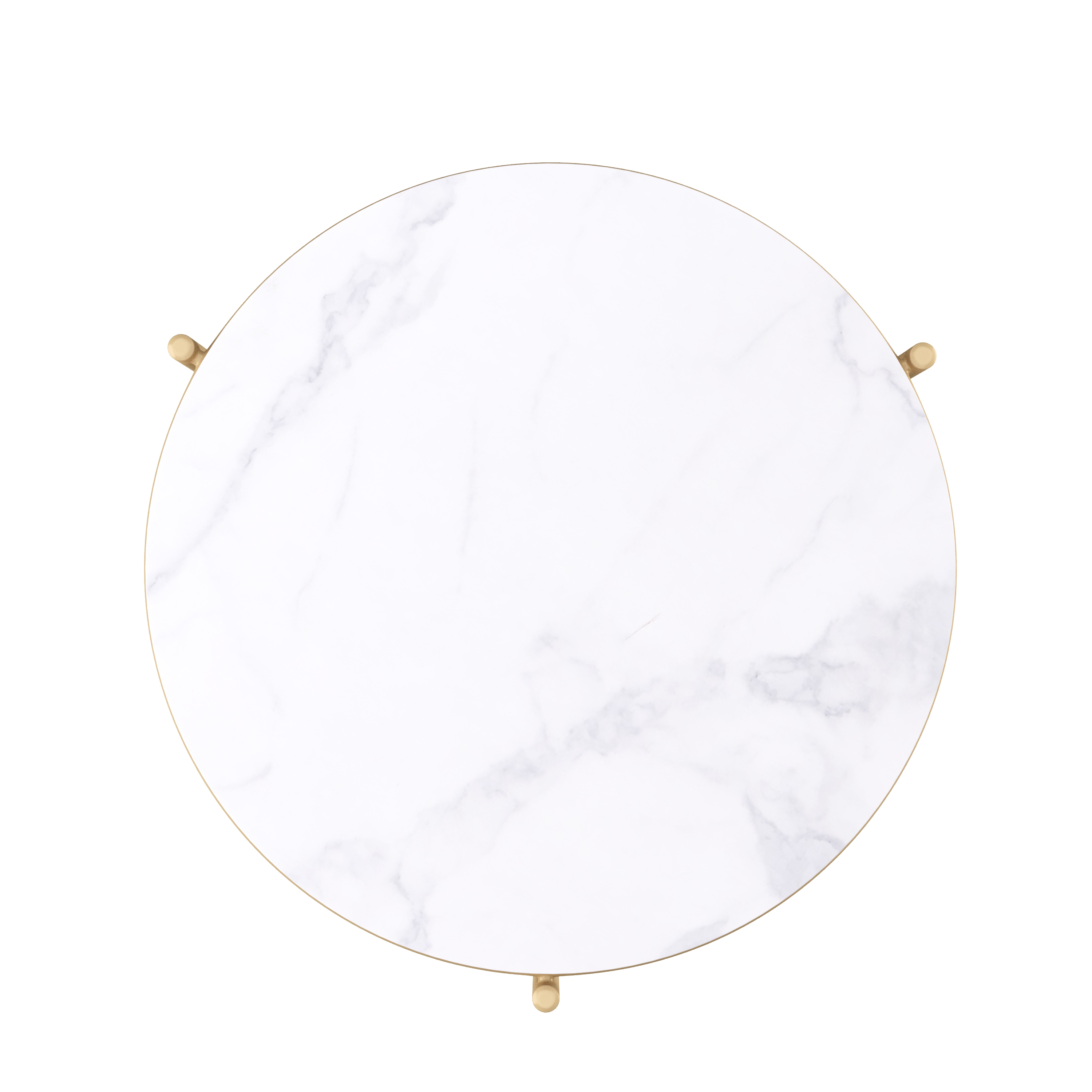 Beistelltisch Metall FINA rund 2-teilig weiss/gold