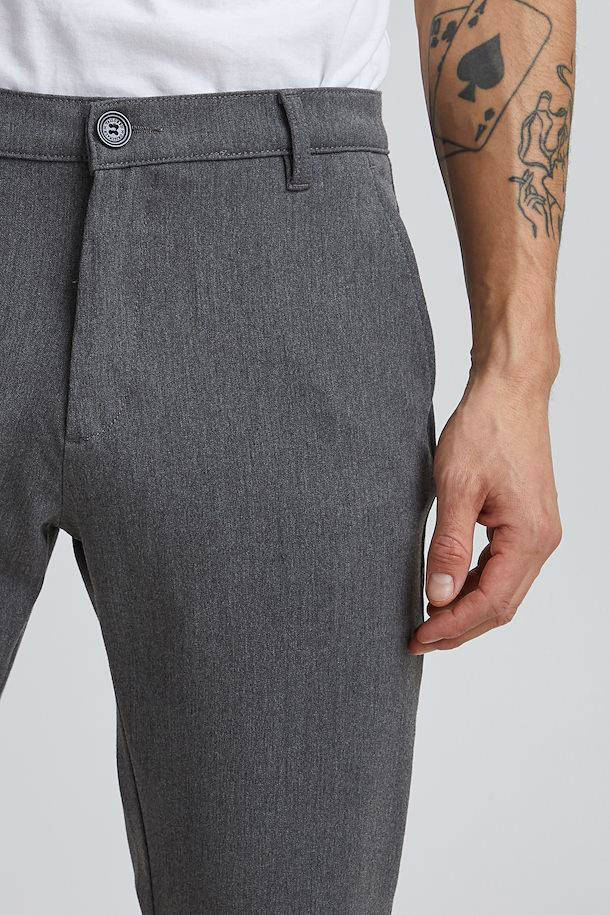 Solid slim fit pantalon Frederic med grey