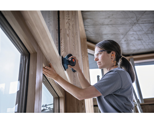 Bosch Professional GSS 12V-13 accu-excenterschuurmachine inclusief L-BOXX, stofzak, 3 schuurplateaus, 3 schuurbladen en perforator