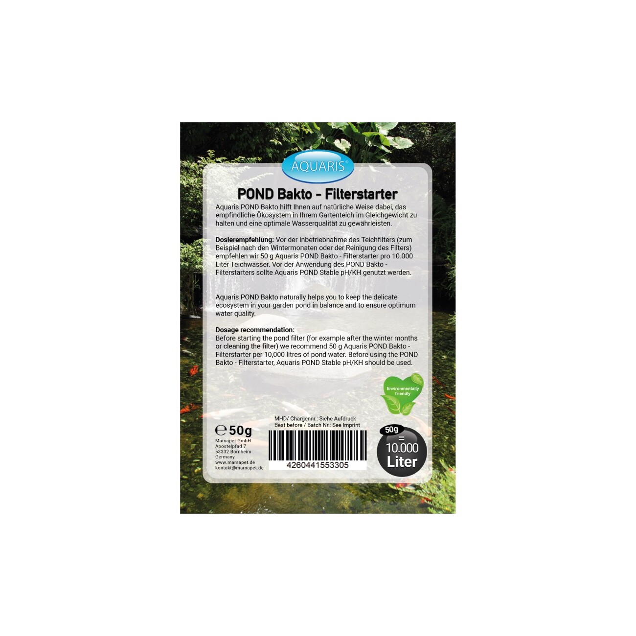 AQUARIS Sparset für optimale Wasserwerte - POND Stable pH/KH 250g + POND Bakto 50g