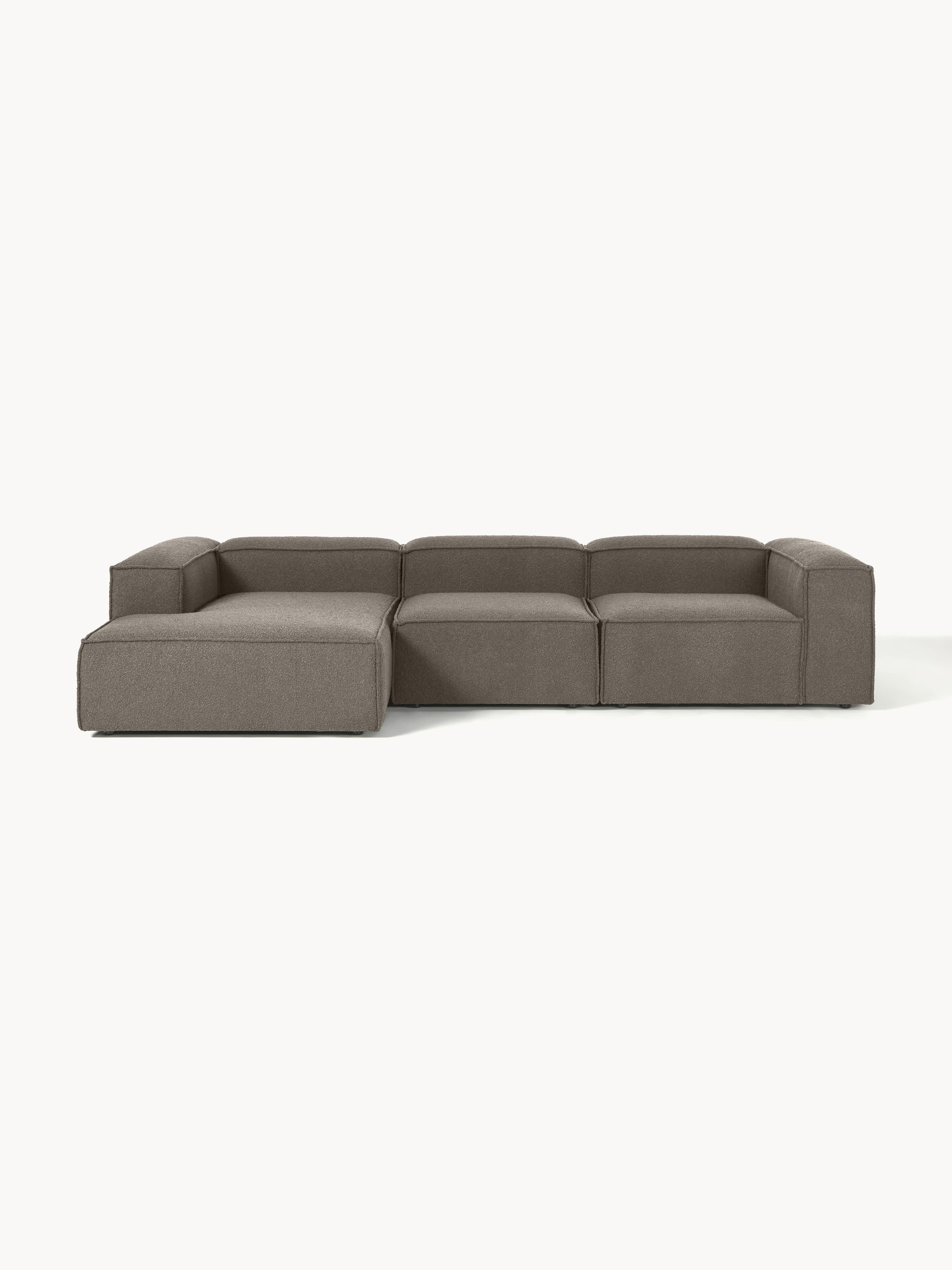 Bouclé modulaire hoekbank Lennon (4-zits)